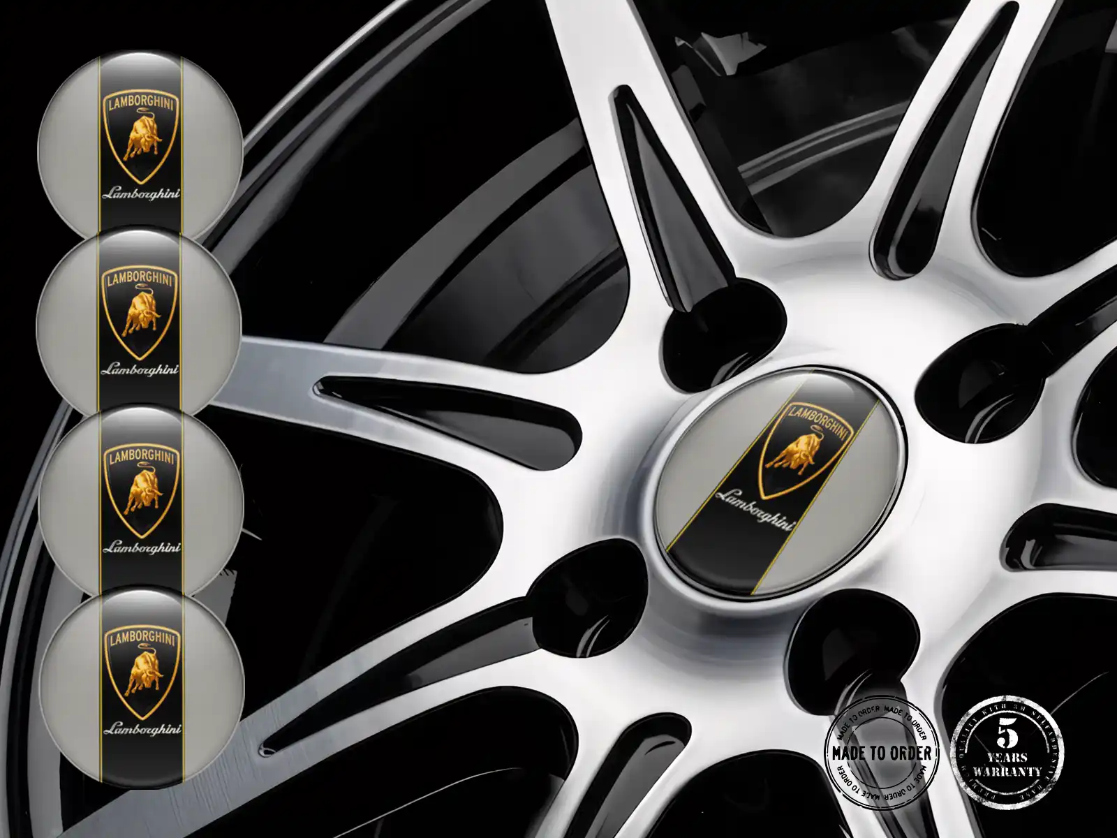 Lamborghini Décalques Roues Étiquettes Résine Haute Qualité